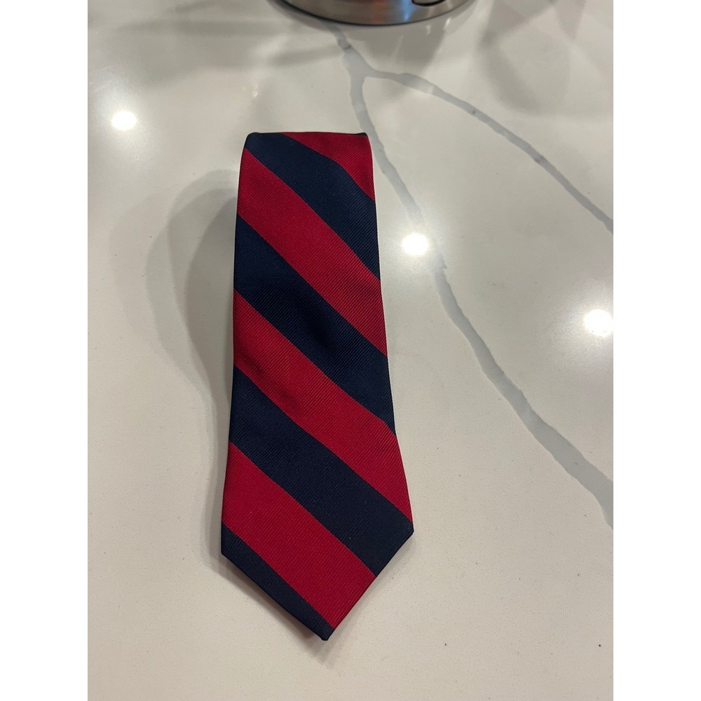 Gap Kids Boys Red Navy Blue Diagonal Striped Necktie Classic Preppy School Tie